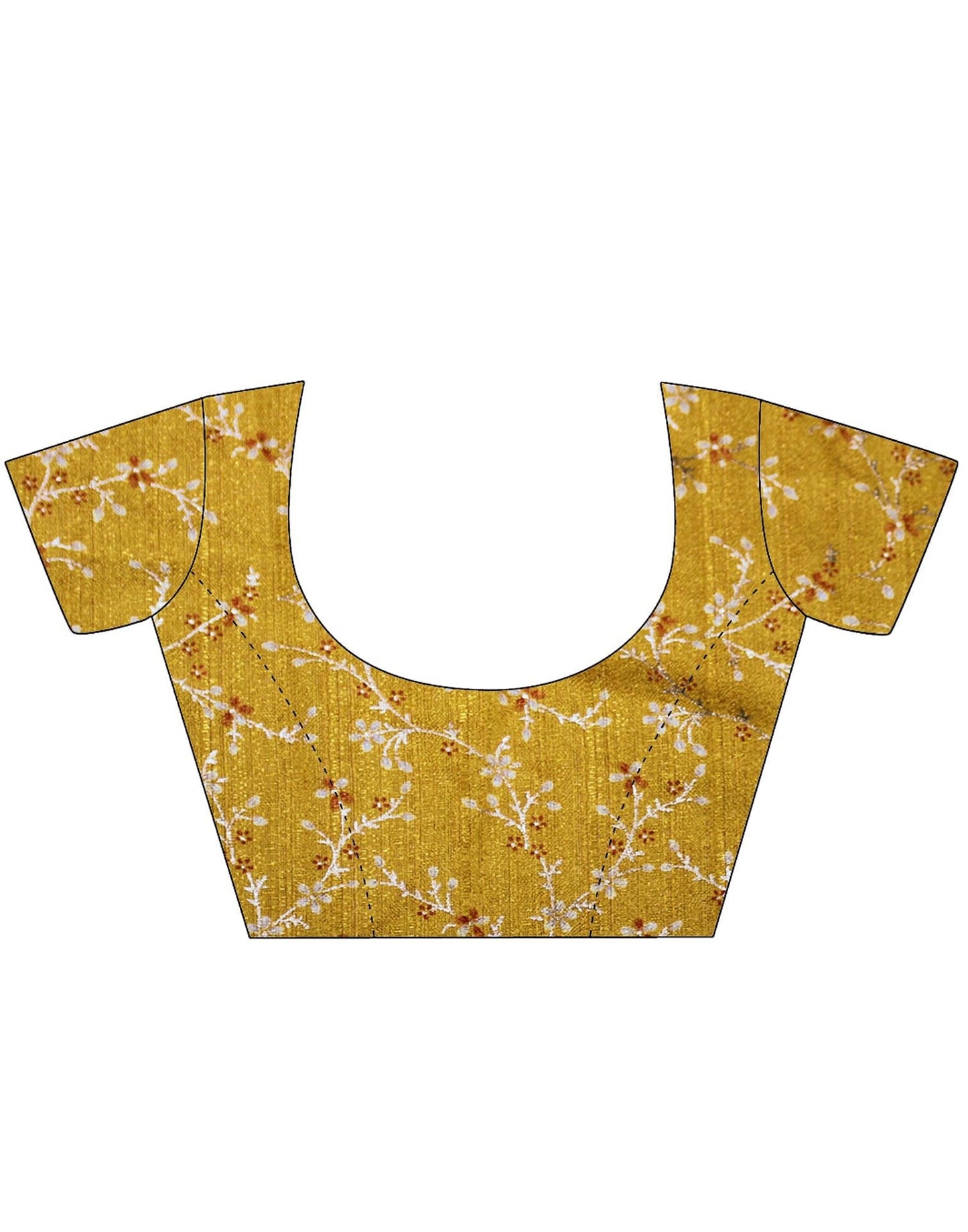 Turmeric Yellow Chiffon Printed Saree | Leemboodi