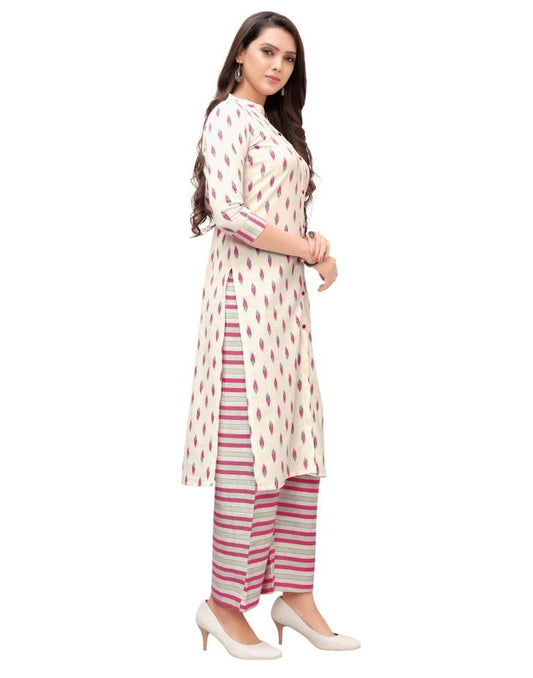 Off White Block Printed Cotton Kurti | Sudathi