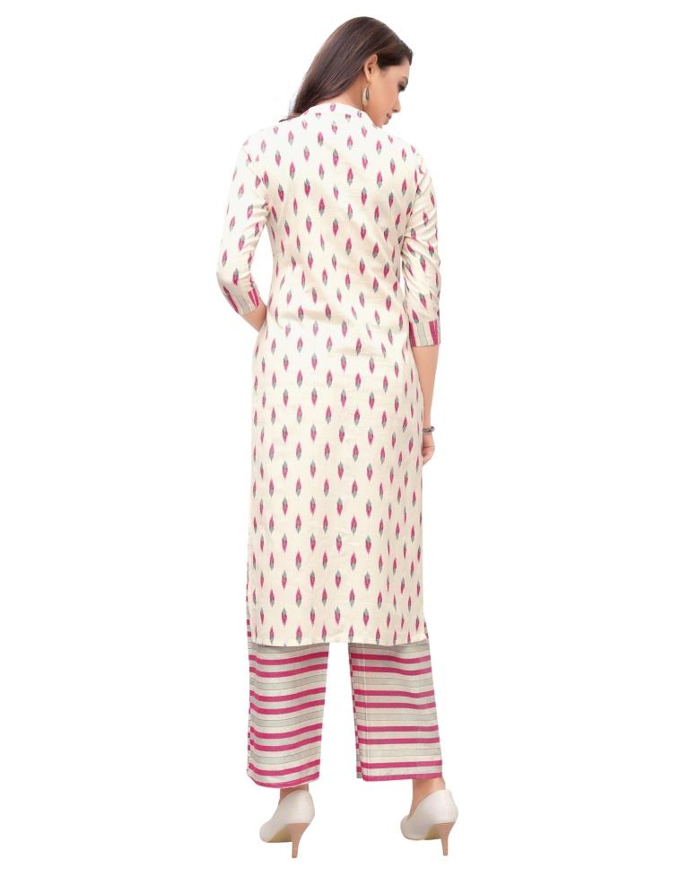 Off White Block Printed Cotton Kurti | Sudathi