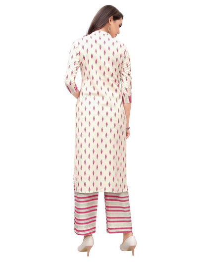 Off White Block Printed Cotton Kurti | Sudathi