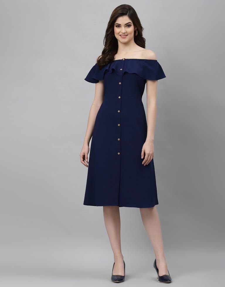 Blue Off Shoulder Dress | Sudathi