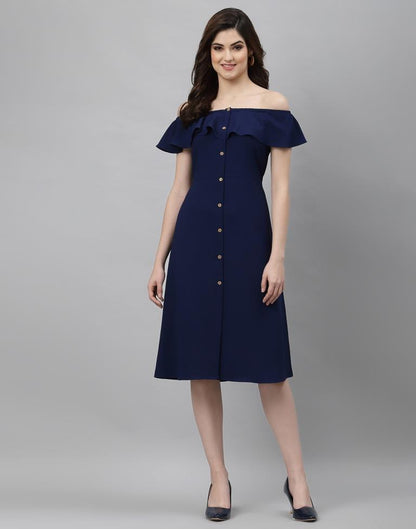 Blue Off Shoulder Dress | Sudathi