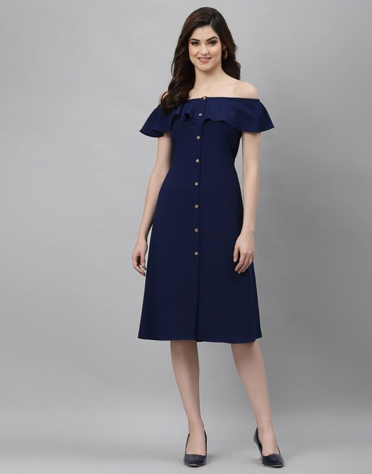Blue Off Shoulder Dress | Sudathi