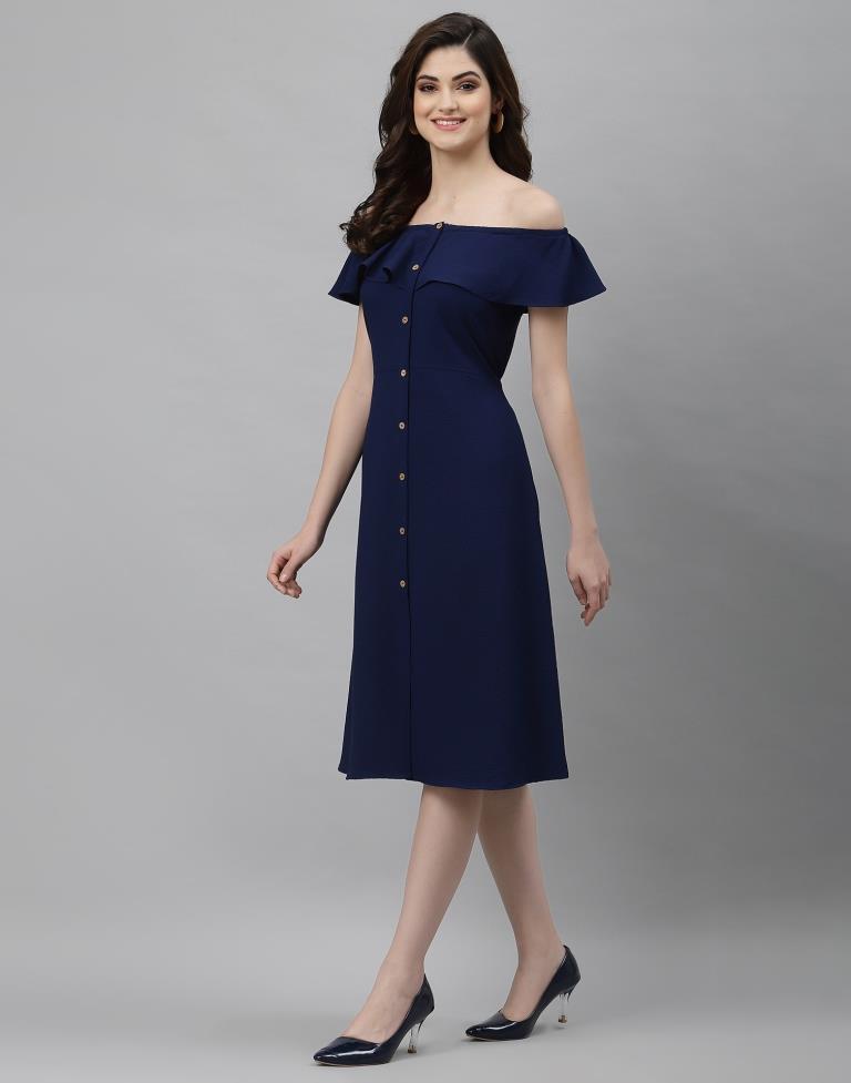 Blue Off Shoulder Dress | Sudathi