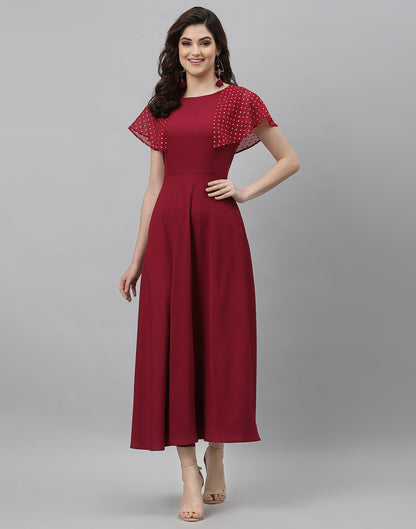 Maroon Solid Dress | Sudathi