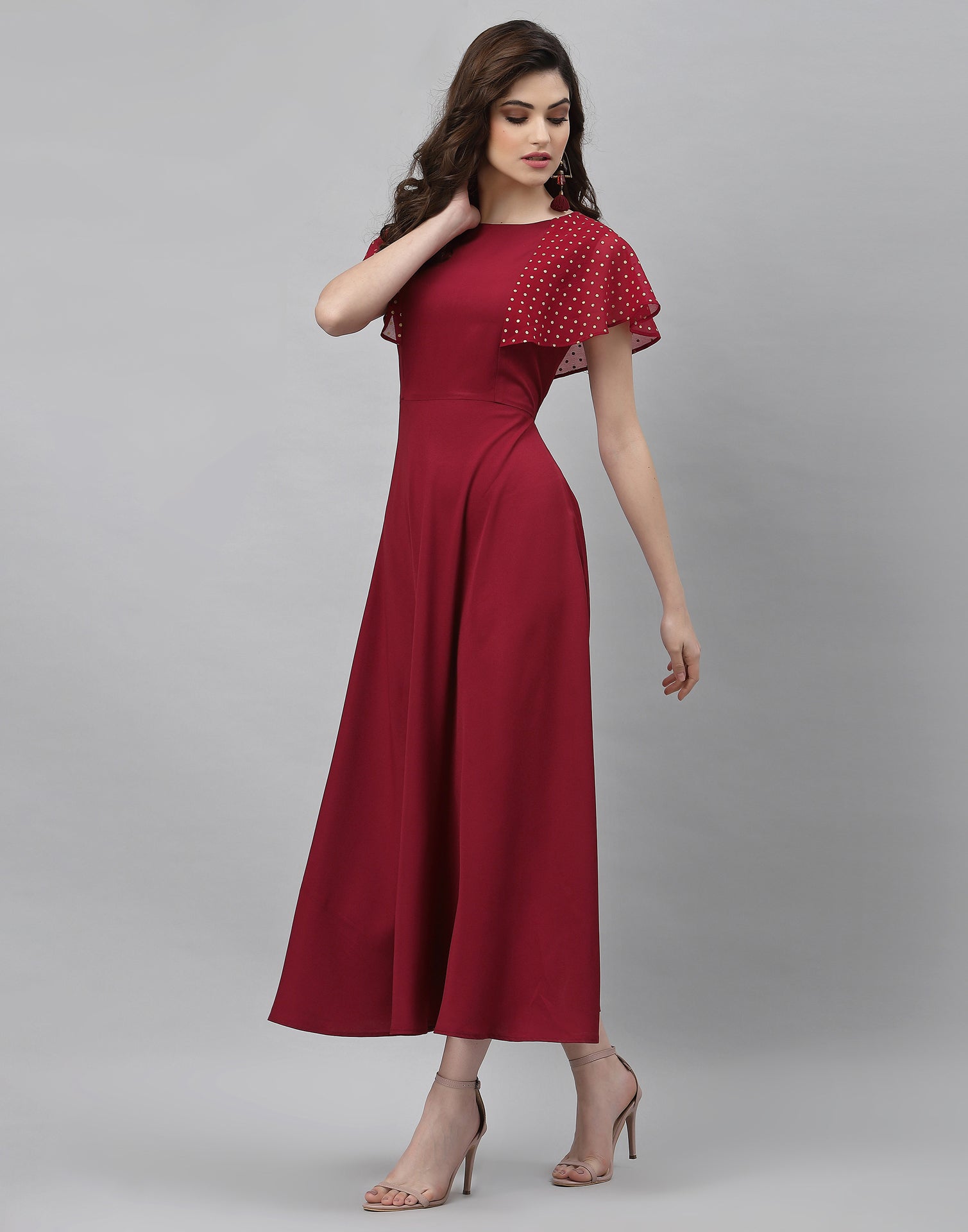 Maroon Solid Dress | Sudathi