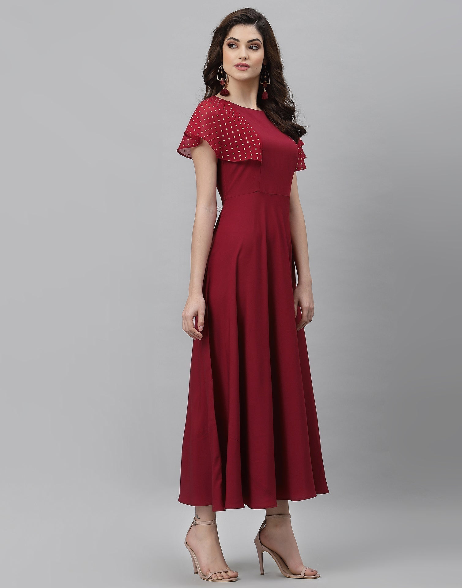 Maroon Solid Dress | Sudathi