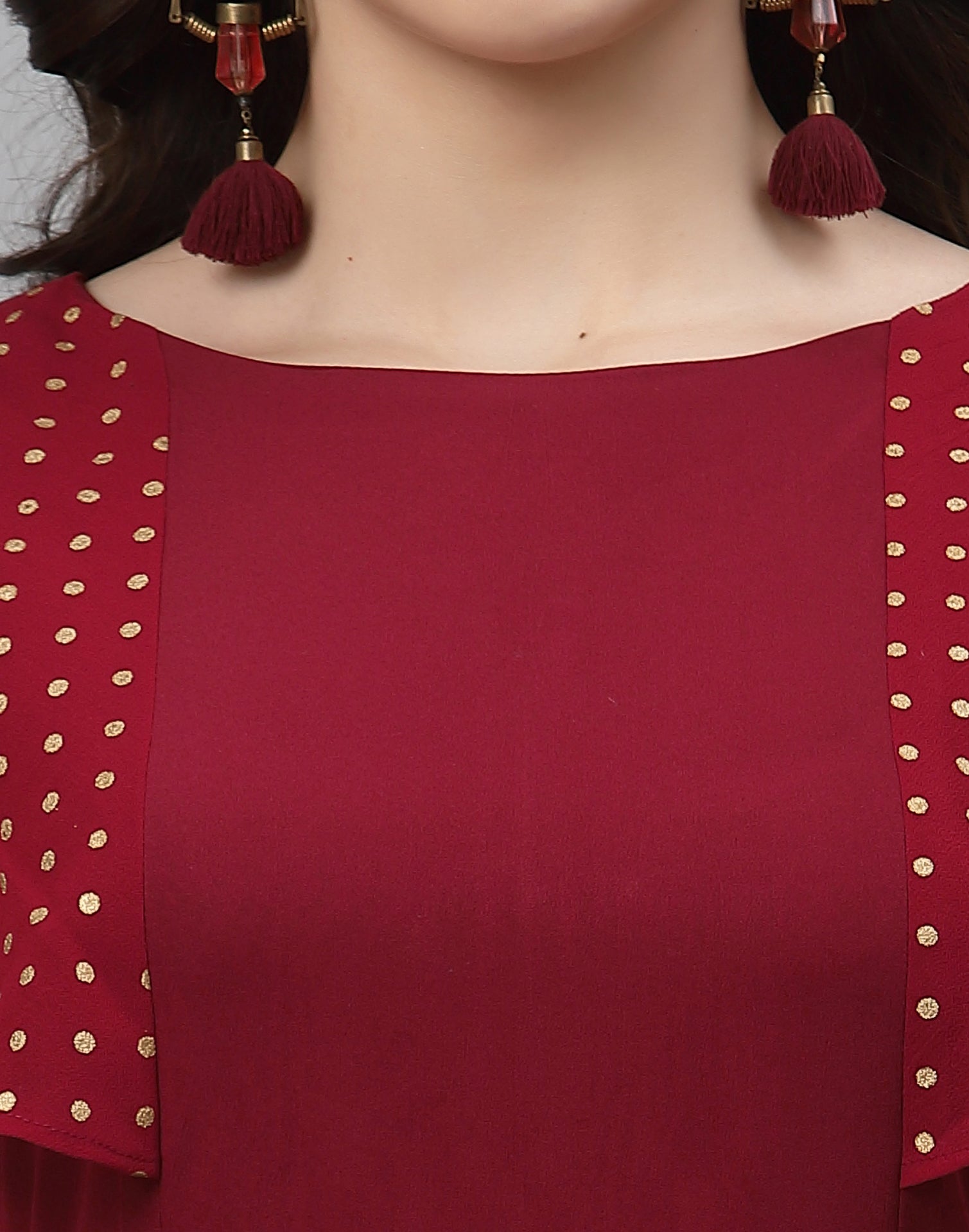 Maroon Solid Dress | Sudathi