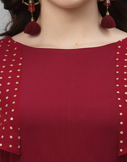 Maroon Solid Dress | Sudathi