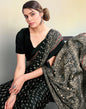 Black Silk Printed Saree | Leemboodi