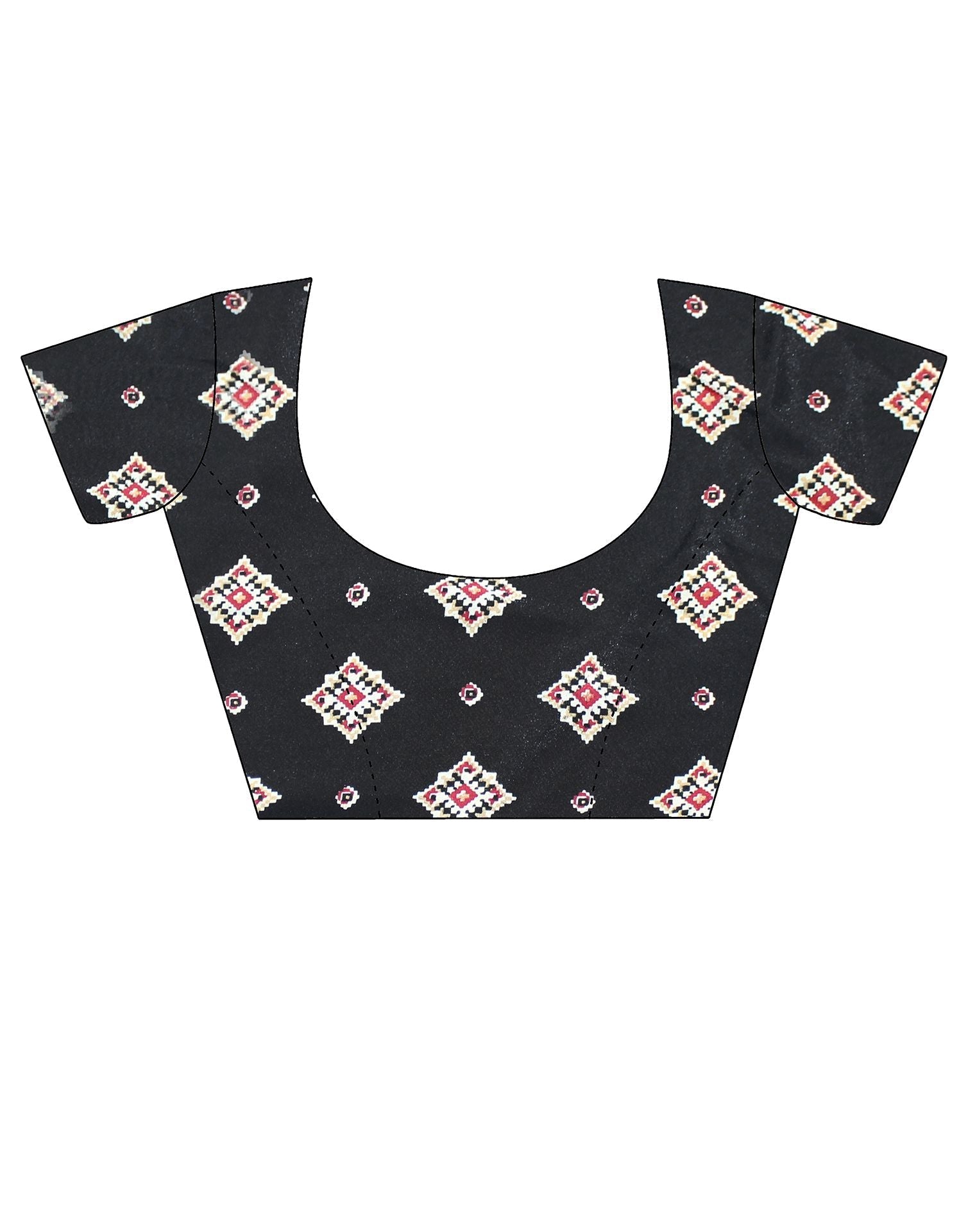 Black Silk Printed Saree | Sudathi