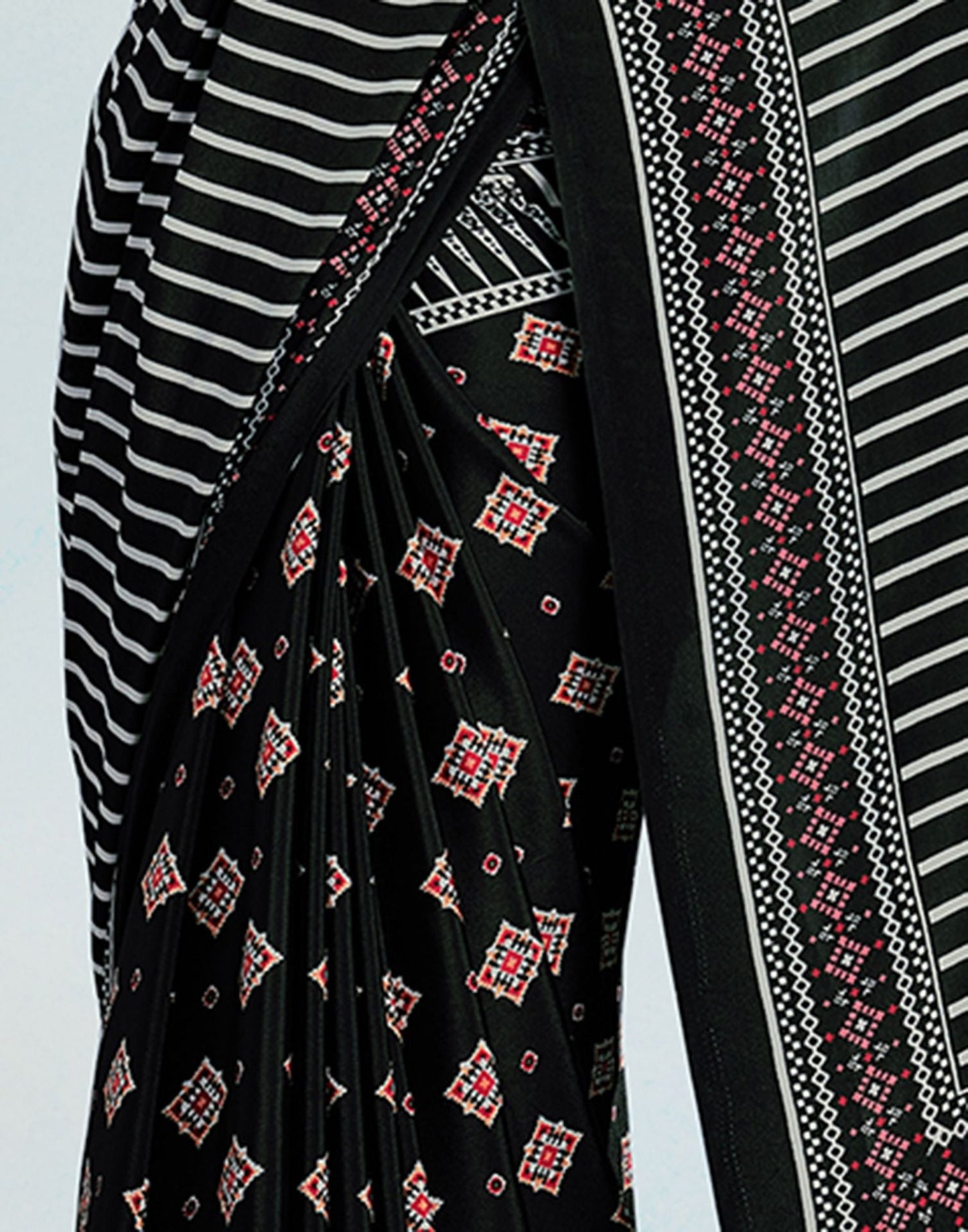 Black Silk Printed Saree | Sudathi