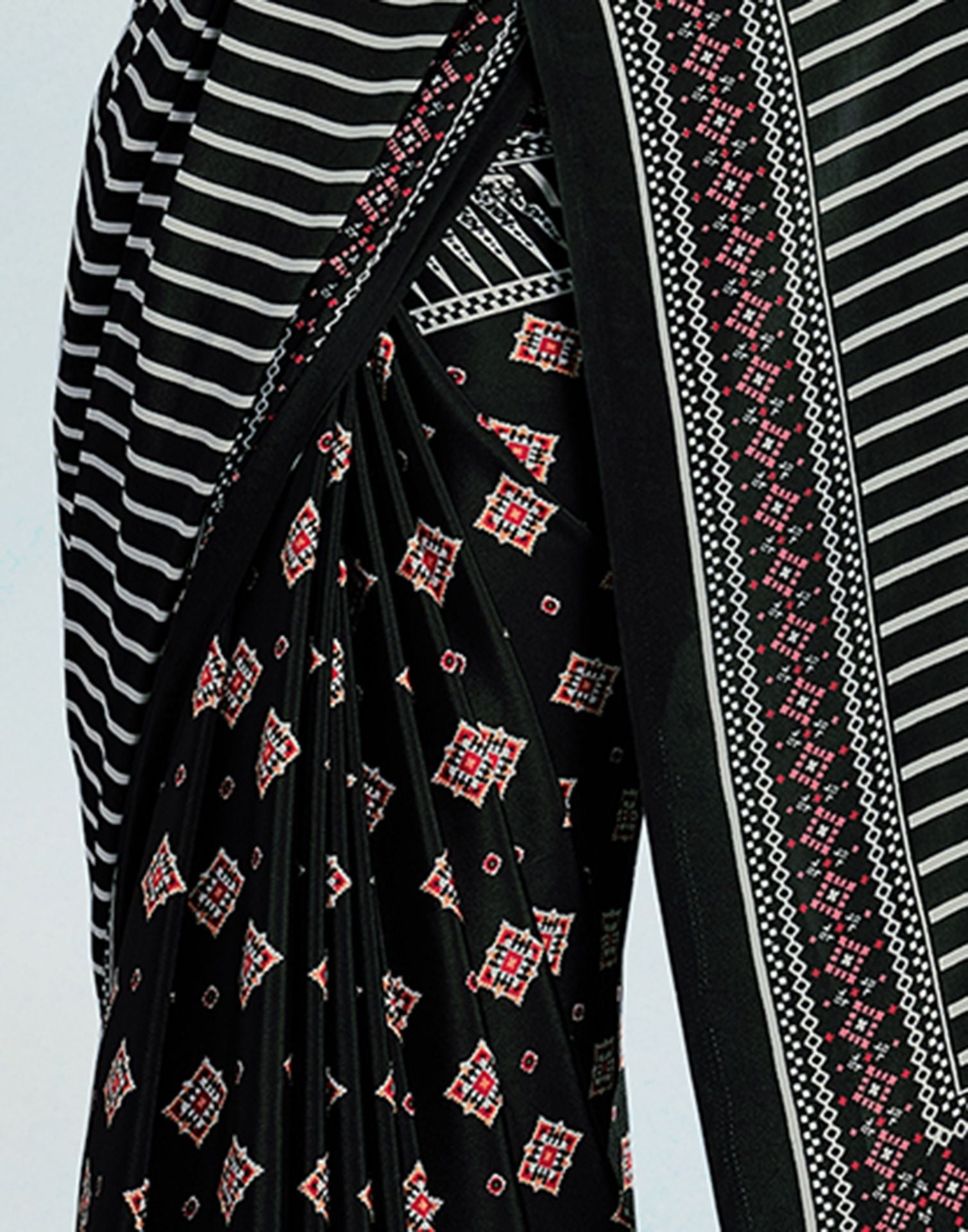 Black Silk Printed Saree | Sudathi