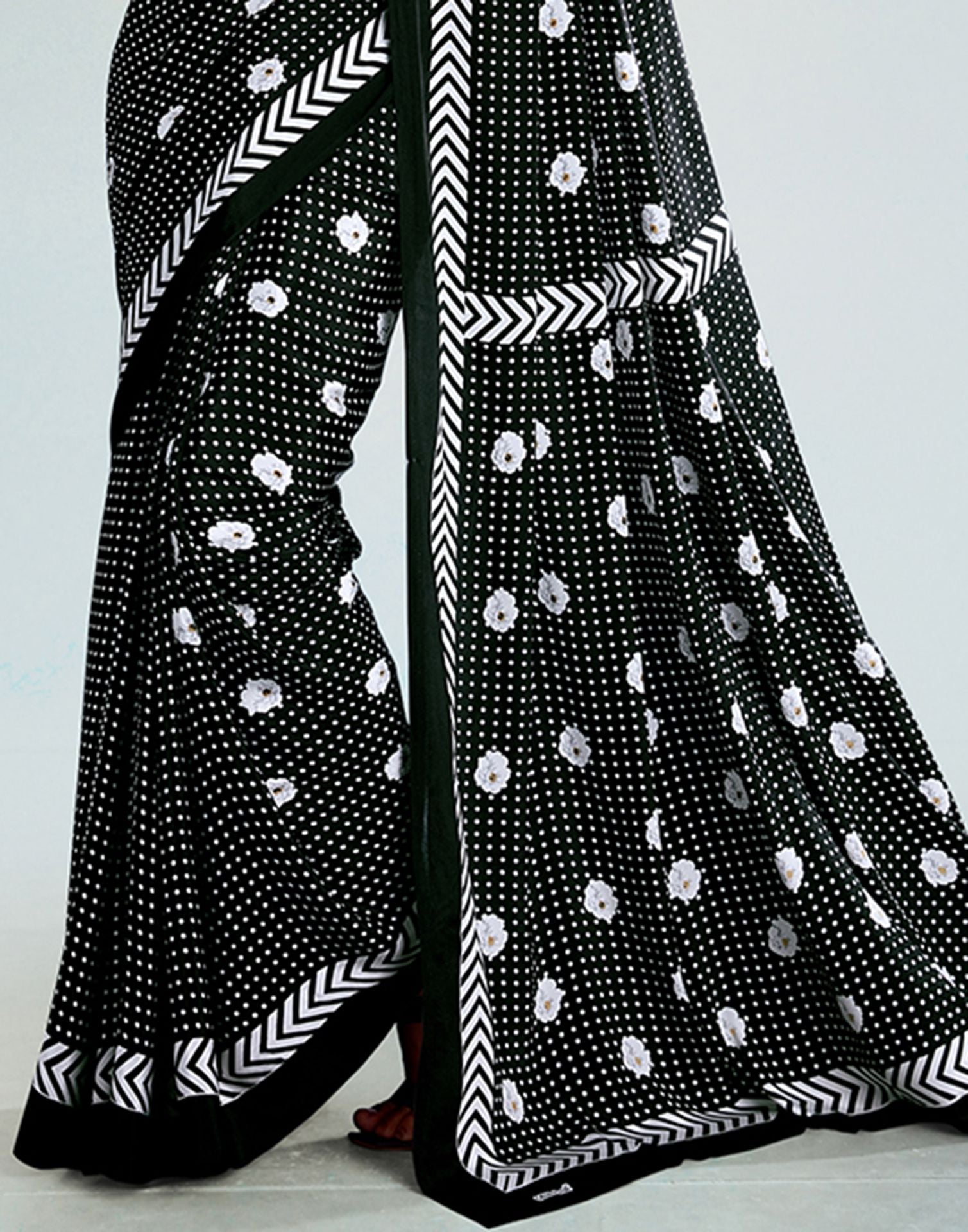 Black Silk Printed Saree | Sudathi