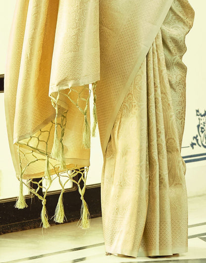 Pista Green Kanjivaram Silk Saree | Leemboodi
