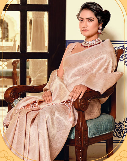 Cream Kanjivaram Silk Saree | Leemboodi