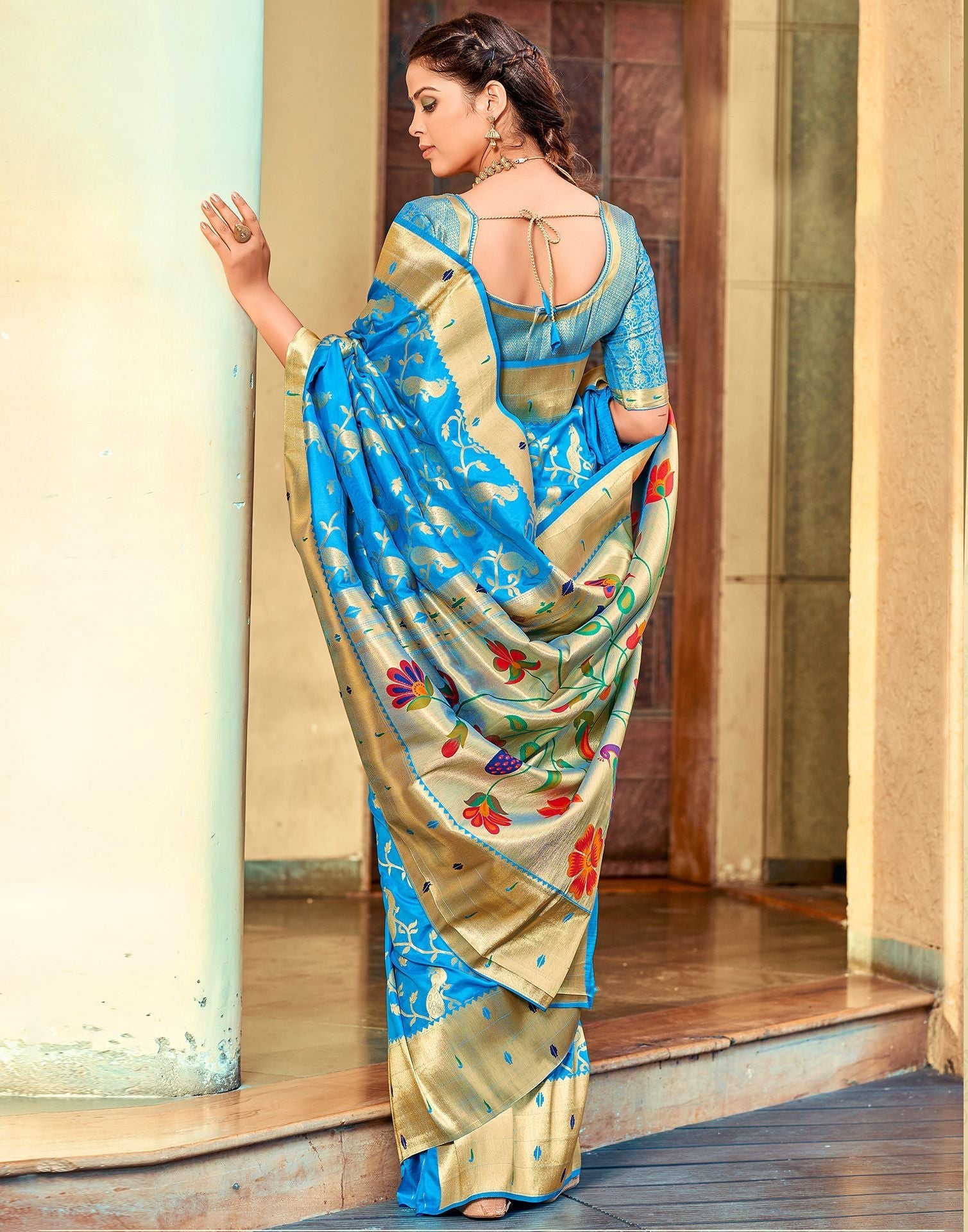 Blue Paithani Silk Saree | Leemboodi