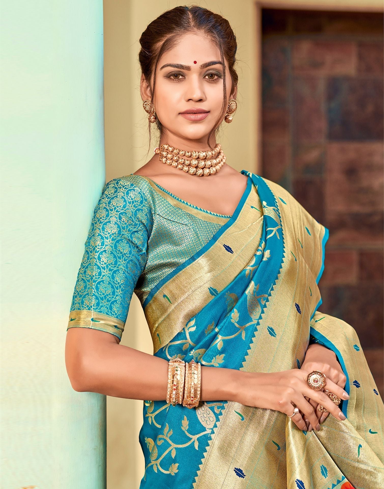 Blue Paithani Silk Saree | Leemboodi