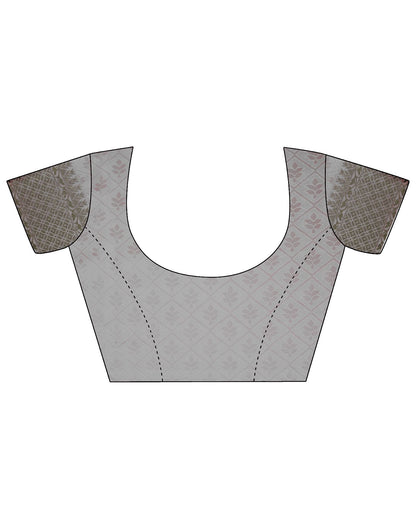 Grey Silk Banarasi Saree | Leemboodi