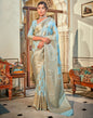 Light Blue Silk Banarasi Saree | Leemboodi
