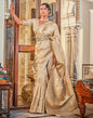 Beige Silk Banarasi Saree | Leemboodi