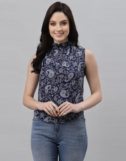 Blue Printed Top | Sudathi
