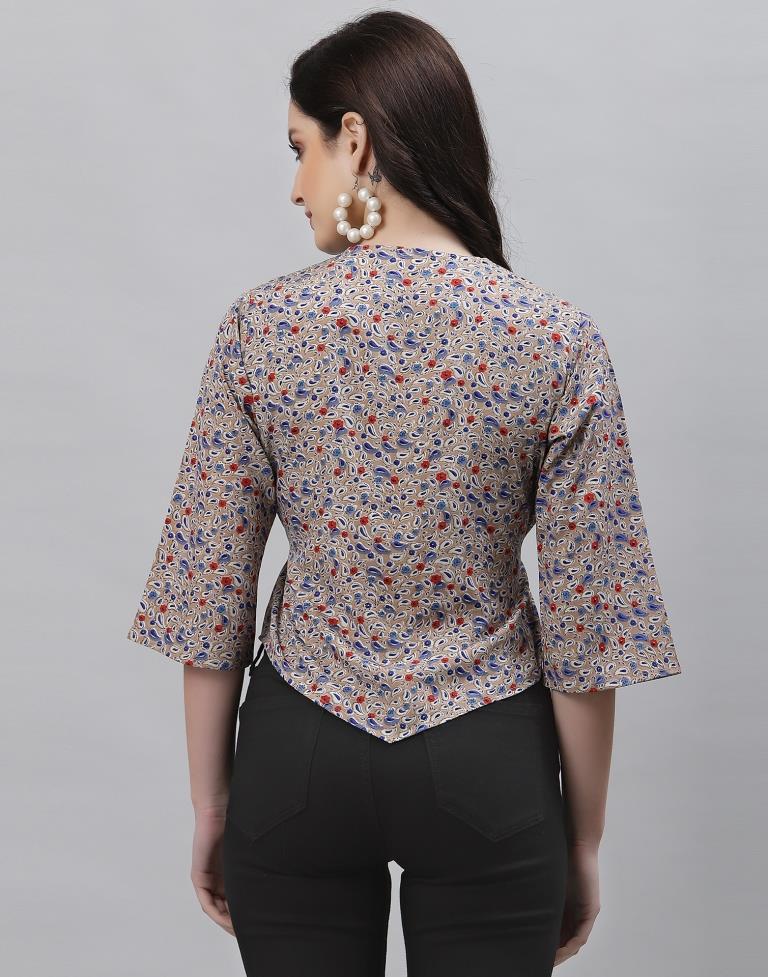 Beige Printed Top | Sudathi