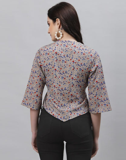 Beige Printed Top | Sudathi