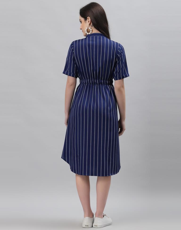 Blue Colored Crepe Printed Top | Sudathi
