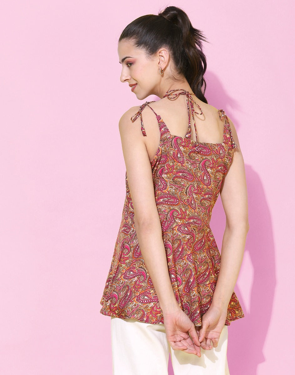 Multicoloured Printed Top | Sudathi
