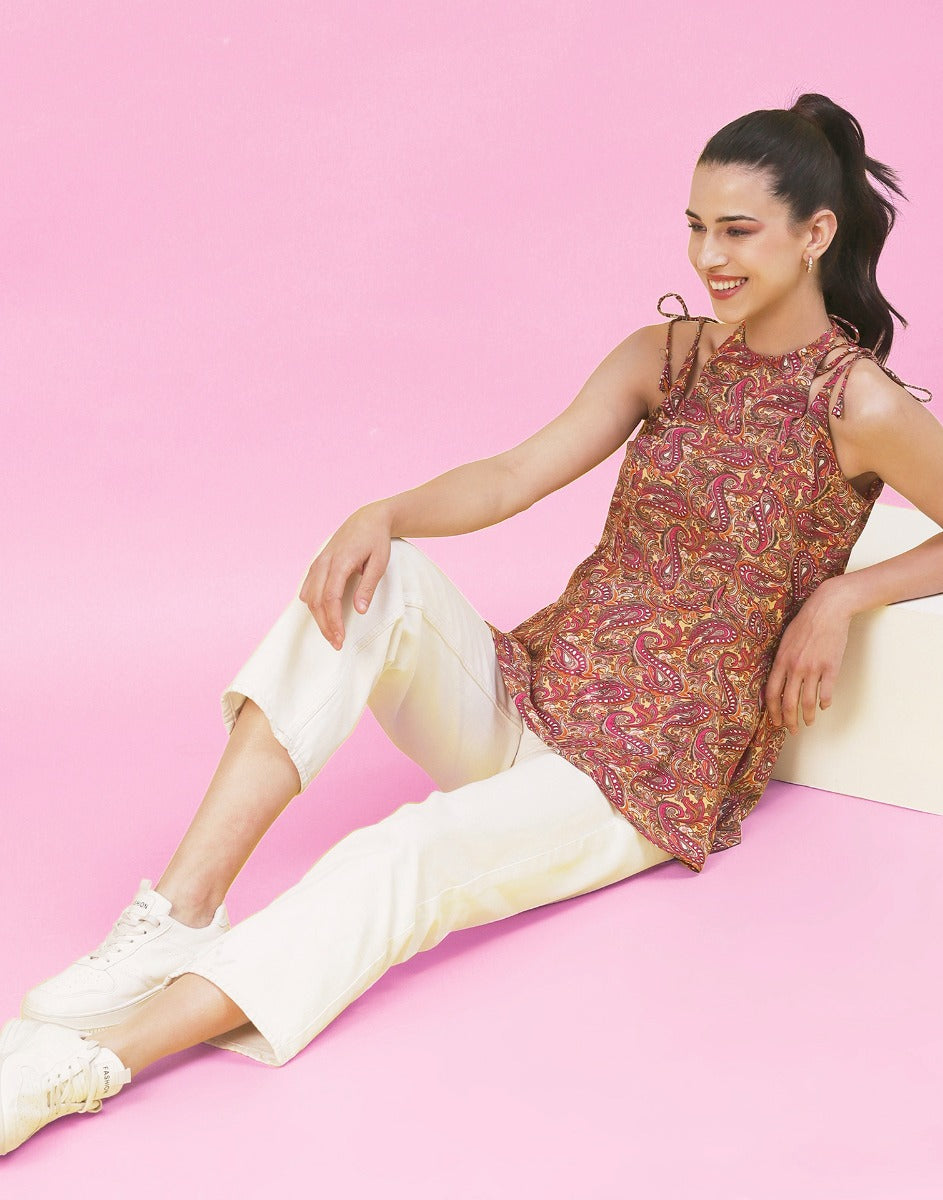 Multicoloured Printed Top | Sudathi