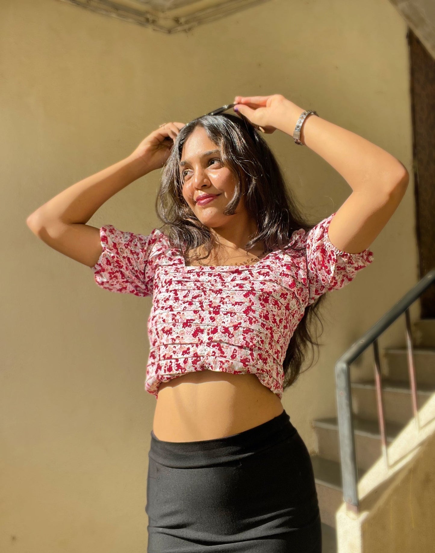 Multicoloured Printed Top | Sudathi