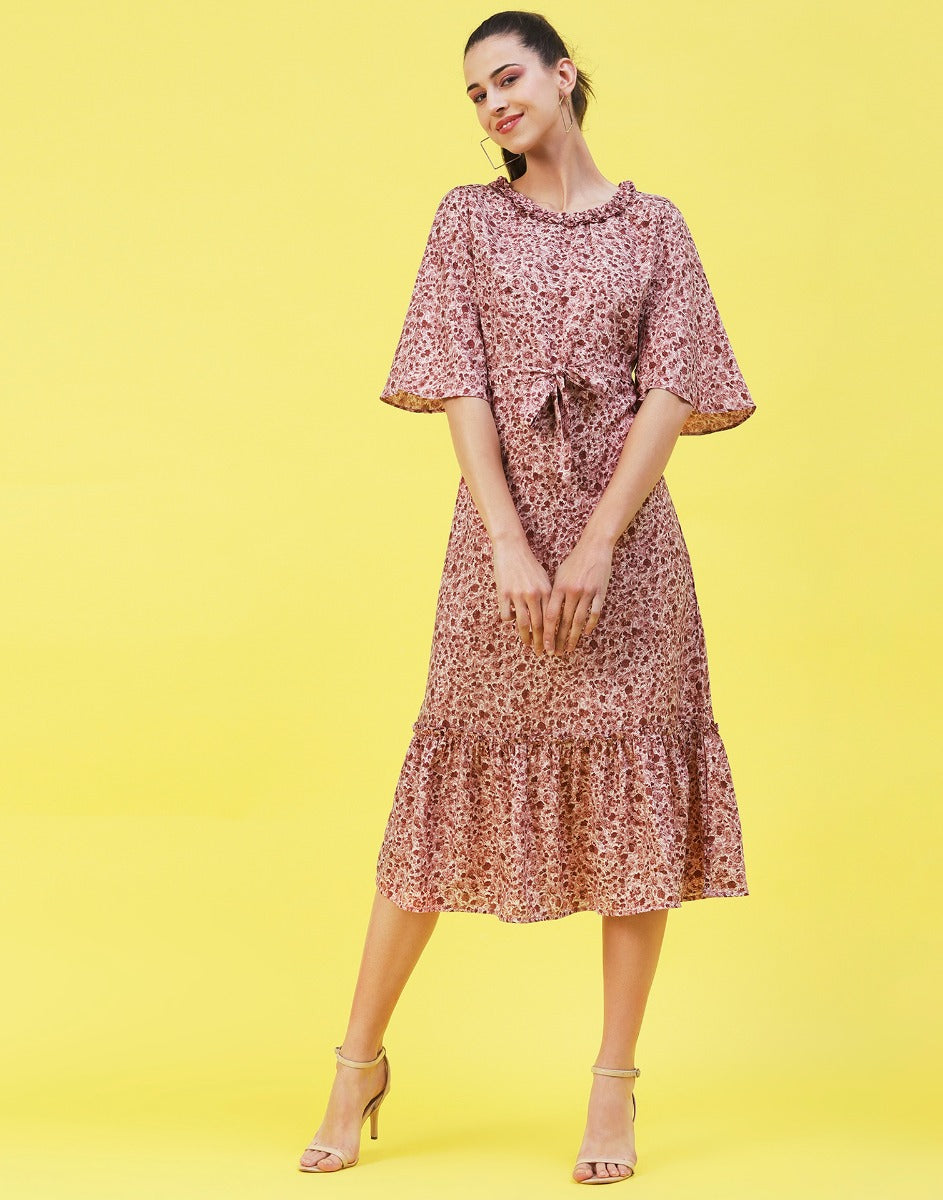 Rose Pink Ruffle Dress | Sudathi