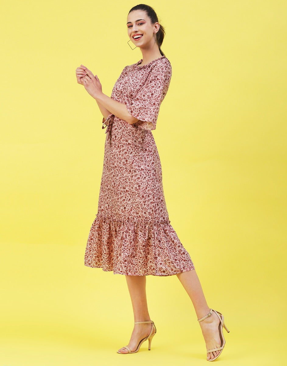 Rose Pink Ruffle Dress | Sudathi