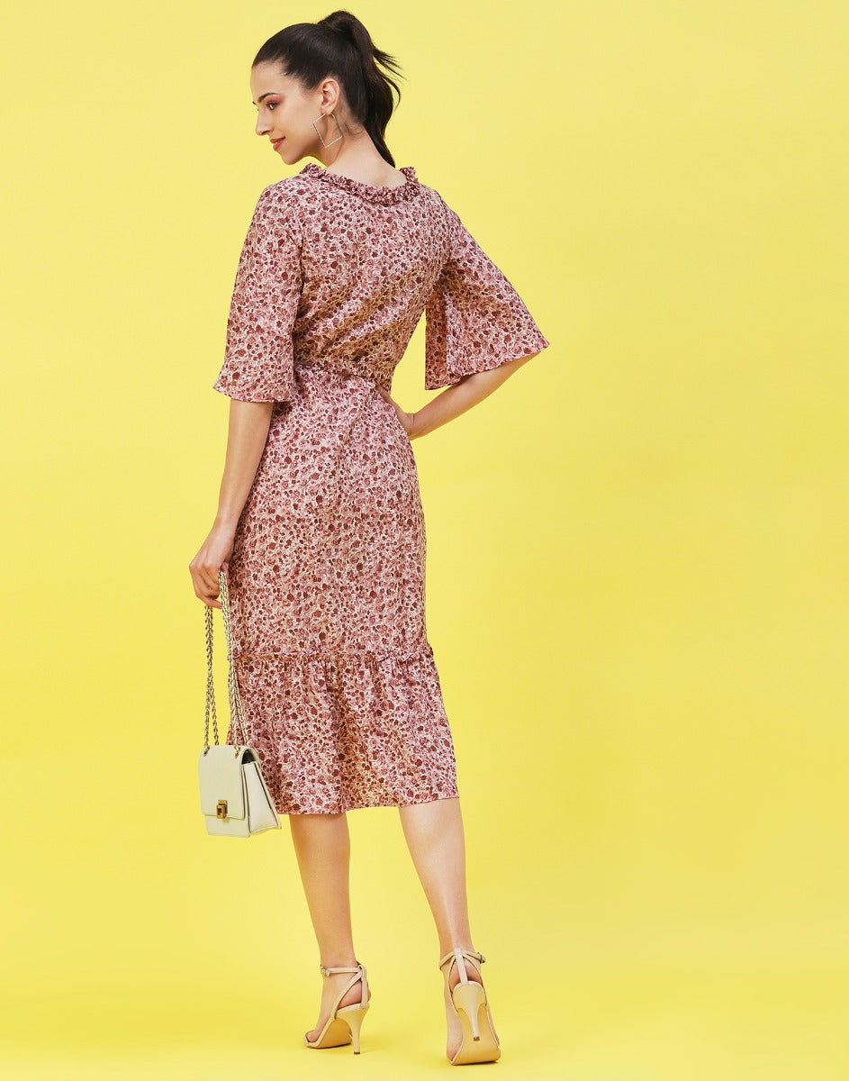 Rose Pink Ruffle Dress | Sudathi