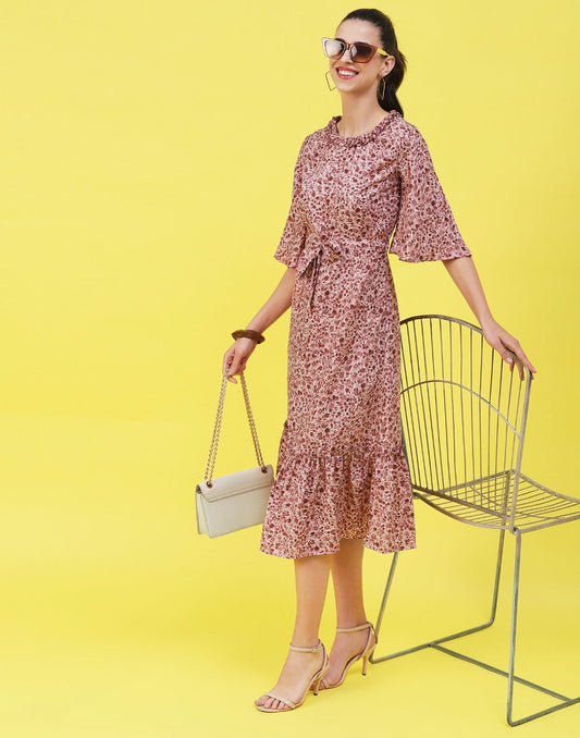 Rose Pink Ruffle Dress | Sudathi