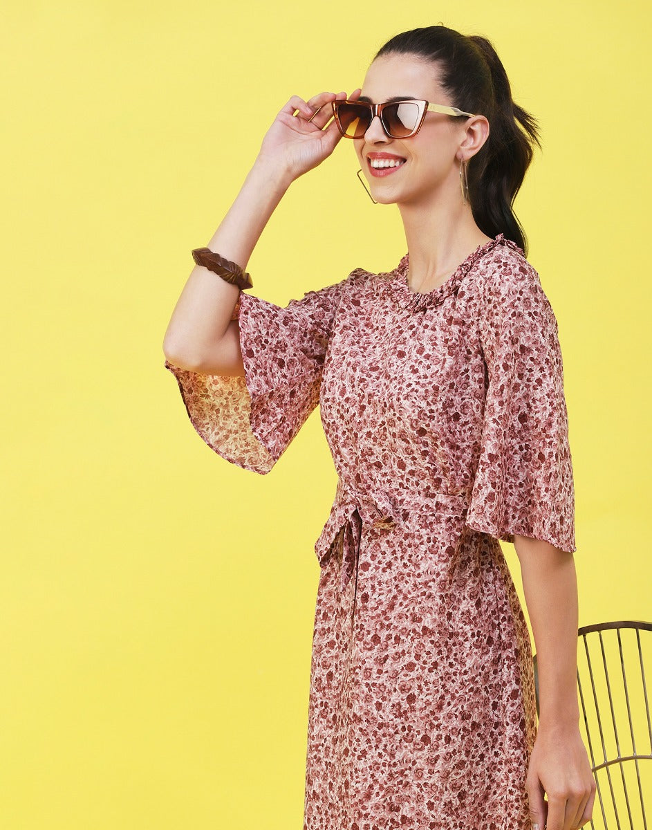 Rose Pink Ruffle Dress | Sudathi