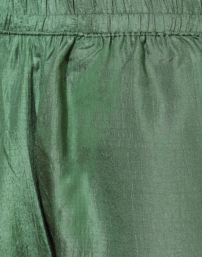 Green Kurti With Pant And Dupatta | Leemboodi