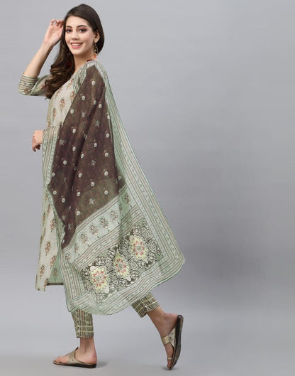 Green Kurti With Pant And Dupatta | Leemboodi