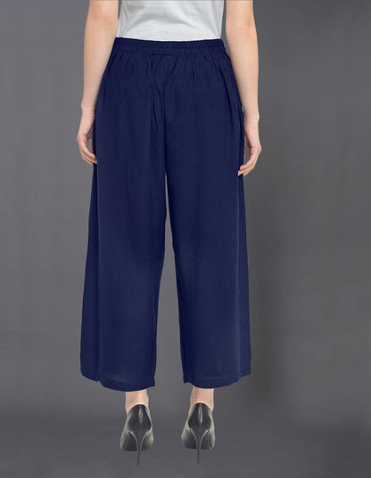 Outstanding Navy Blue Coloured Dyed Rayon Palazzo | Sudathi