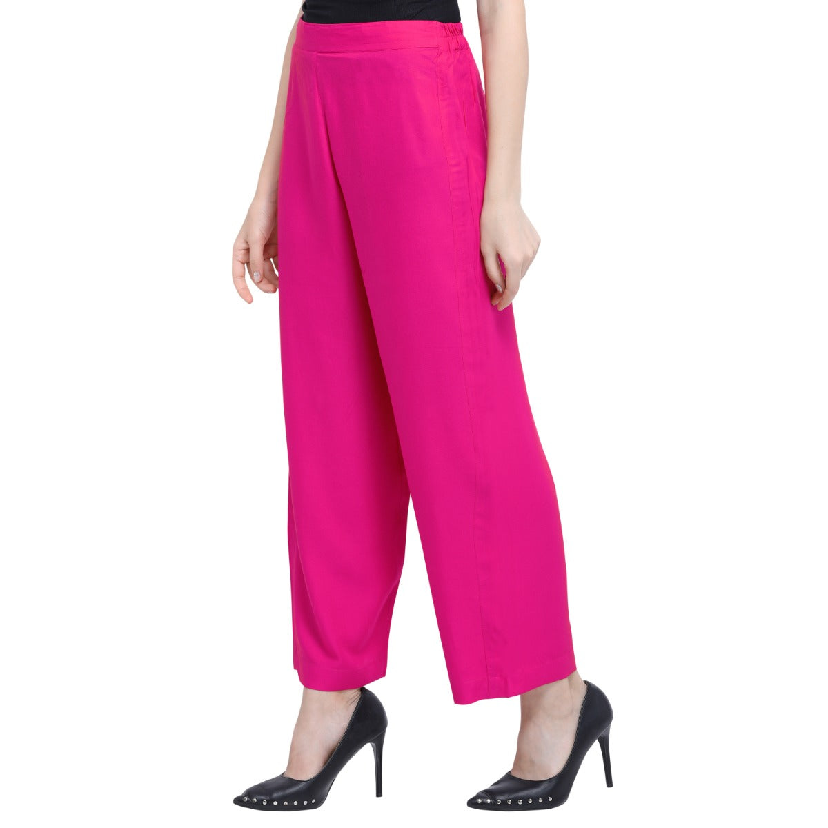 Pink Coloured Plain Rayon Plazzo | Sudathi
