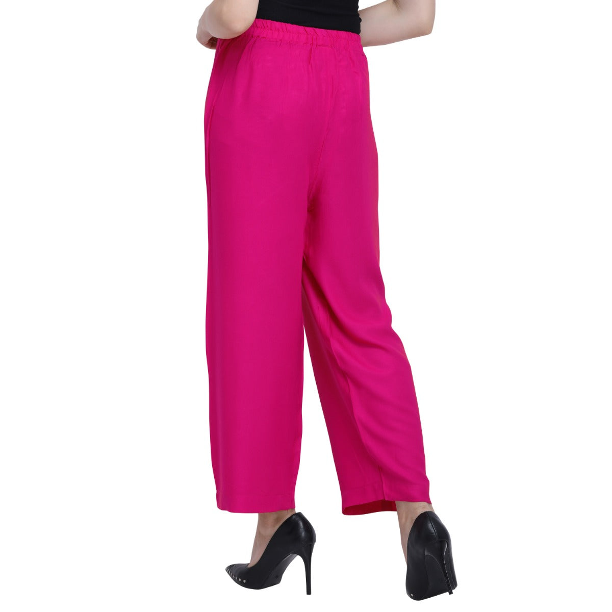 Pink Coloured Plain Rayon Plazzo | Sudathi