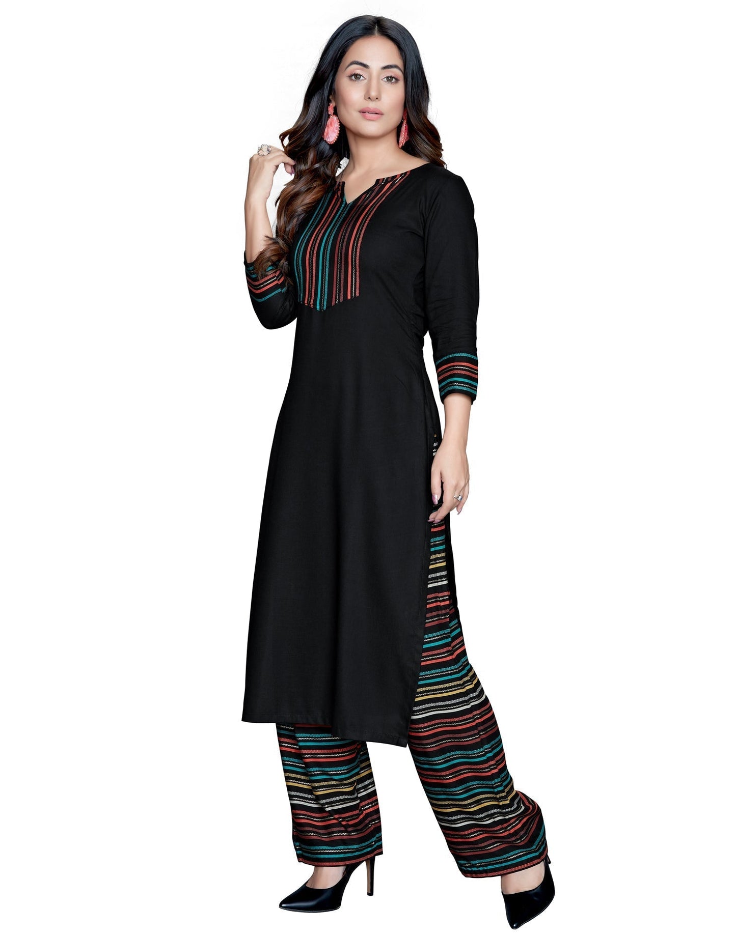 Black Coloured Rayon Printed Palazzo | Sudathi