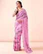 Ready to Wear Light Pink Georgette Printed Saree