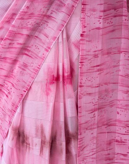 Ready to Wear Light Pink Georgette Printed Saree
