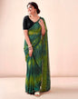 Ready to Wear Dark Green Georgette Printed Saree