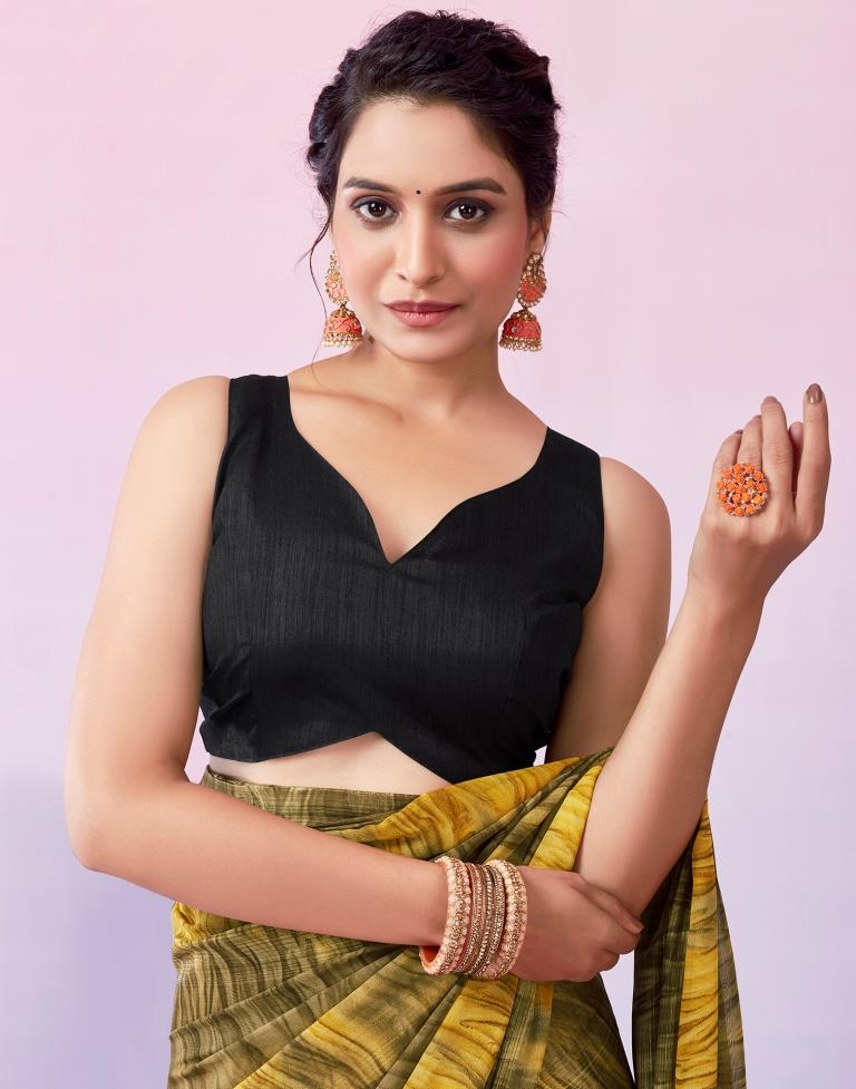 Ready to Wear Dark Beige Georgette Printed Saree