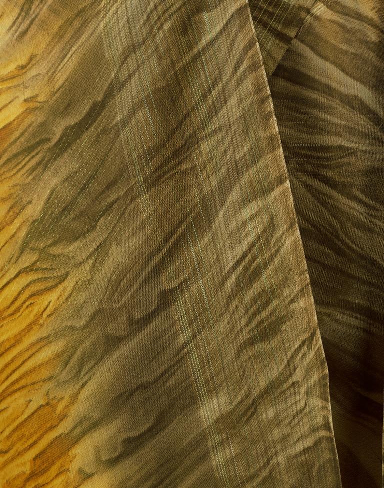 Ready to Wear Dark Beige Georgette Printed Saree