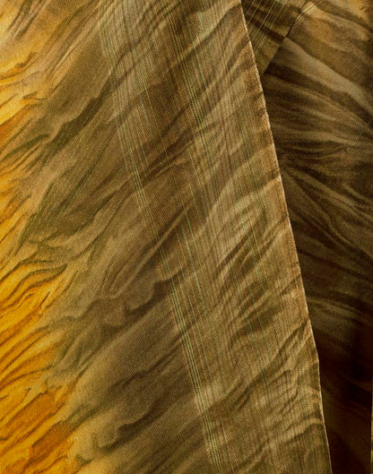 Ready to Wear Dark Beige Georgette Printed Saree