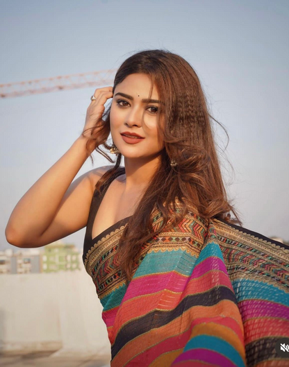 Multicoloured Sequence Saree | Sudathi